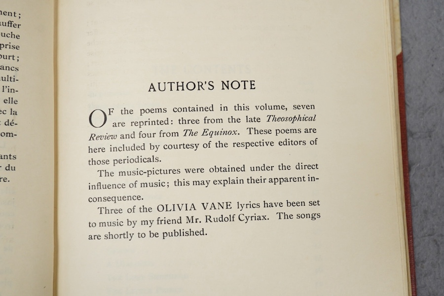 Neuberg, Victor, B. - The Triumph of Pan, London, The Equinox, 1910, 10 of 30 copies on Japanese vellum signed and numbered by the author, presentation inscription from the author to Edward Scott of Hove, 1911.